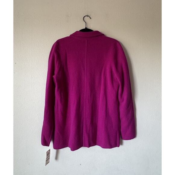 Charter Club Luxury Cashmere Blazer Womens Size Medium Two Button Front Fuchsia - Picture 2 of 8